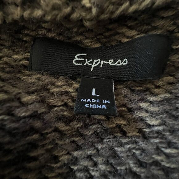 Women's Sz L Wool Cardigan Expresses Button Hooded Tunic Cozy Warm Stylish - Picture 9 of 13